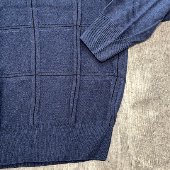 Men's Levi’s Dockers Medium V-Neck Sweater Navy Blue Soft Long Sleeve Acrylic - Picture 6 of 7